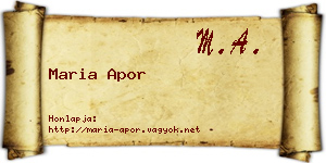 Maria Apor névjegykártya